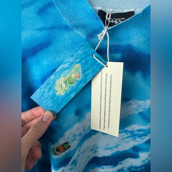 Tier NYC Teal Blue Green Crewneck Sweatshirt L NWT Project 4 Tier Island - Picture 6 of 10